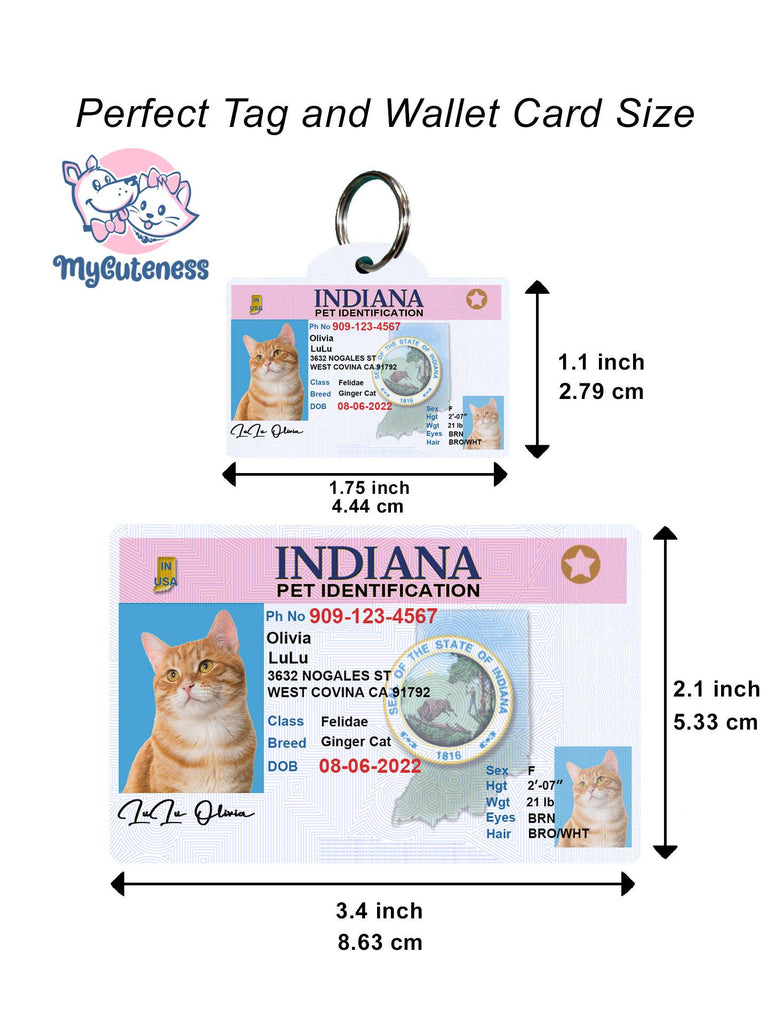 11 Pets Custiom Driver License ID Indiana