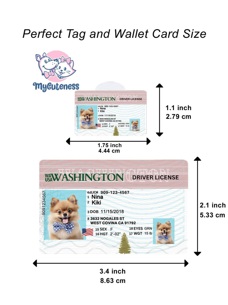 33 Pets Custiom Driver License ID Washington