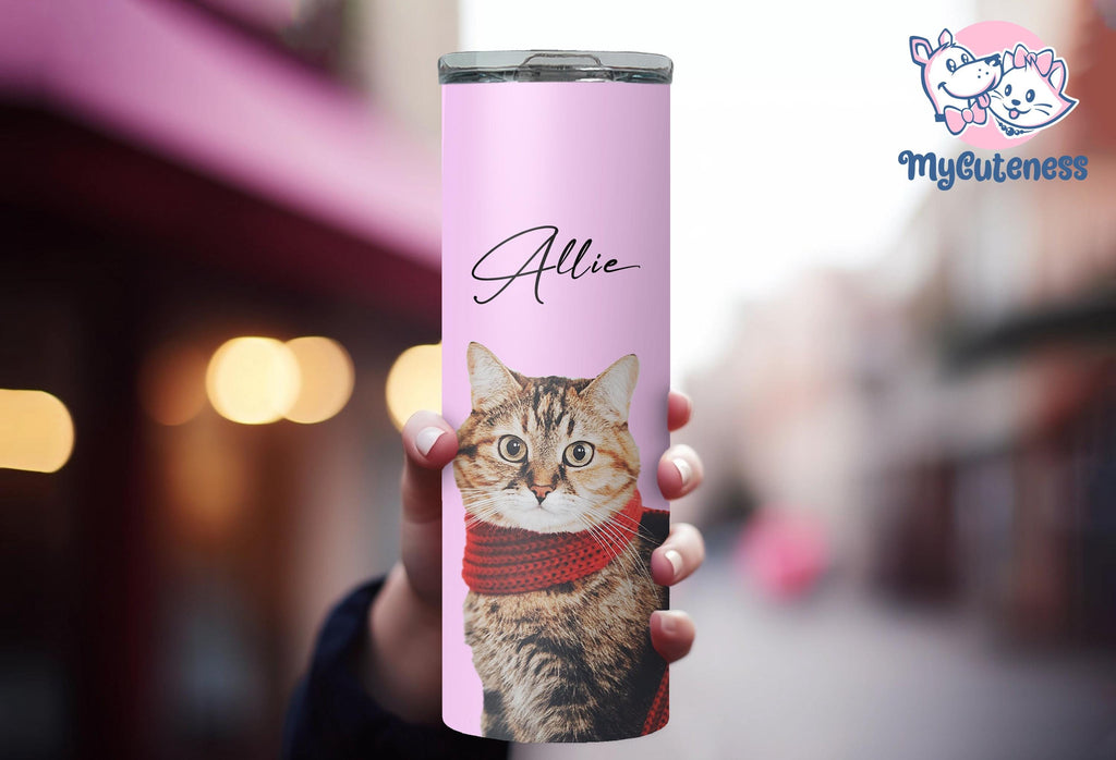 2 Pets Photo Custom Thermos Cup