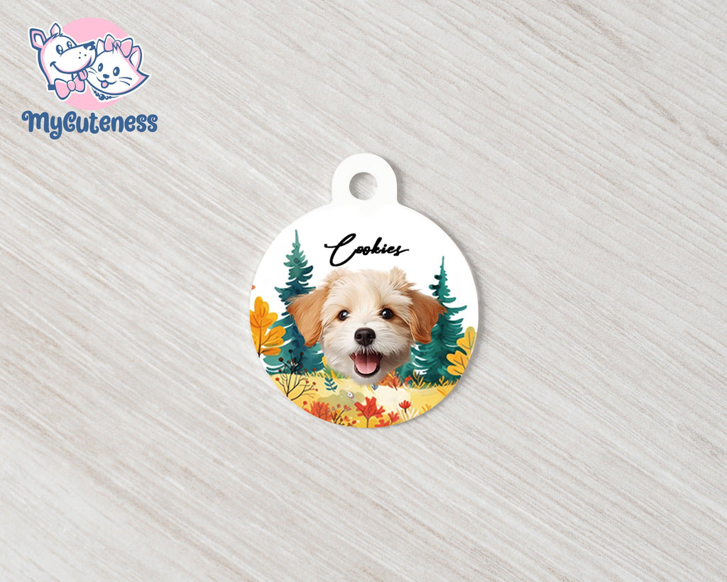 1 Pet Custom Round Name Tag, Customization