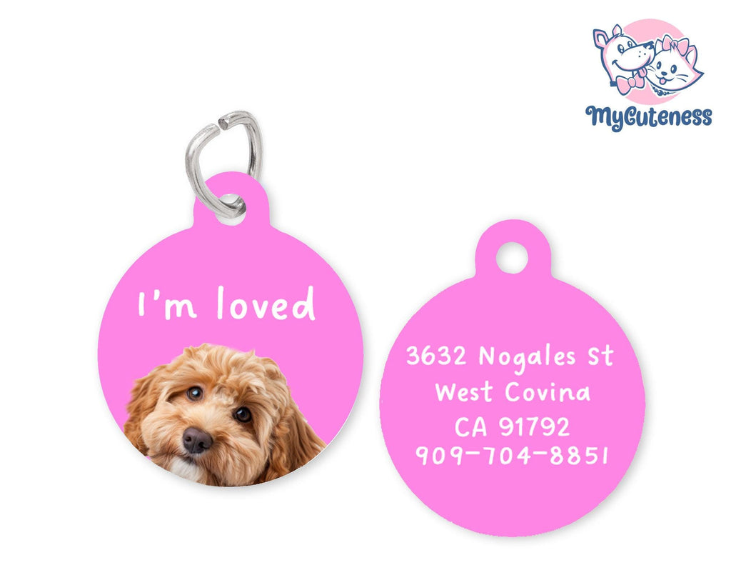 12 Pet Custom Round Name Tag, Customization