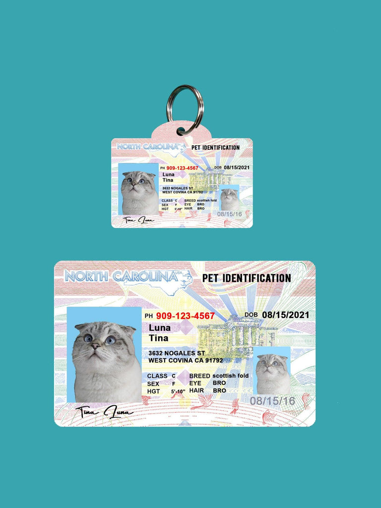 9 Pets Custiom Driver License ID North Carolina