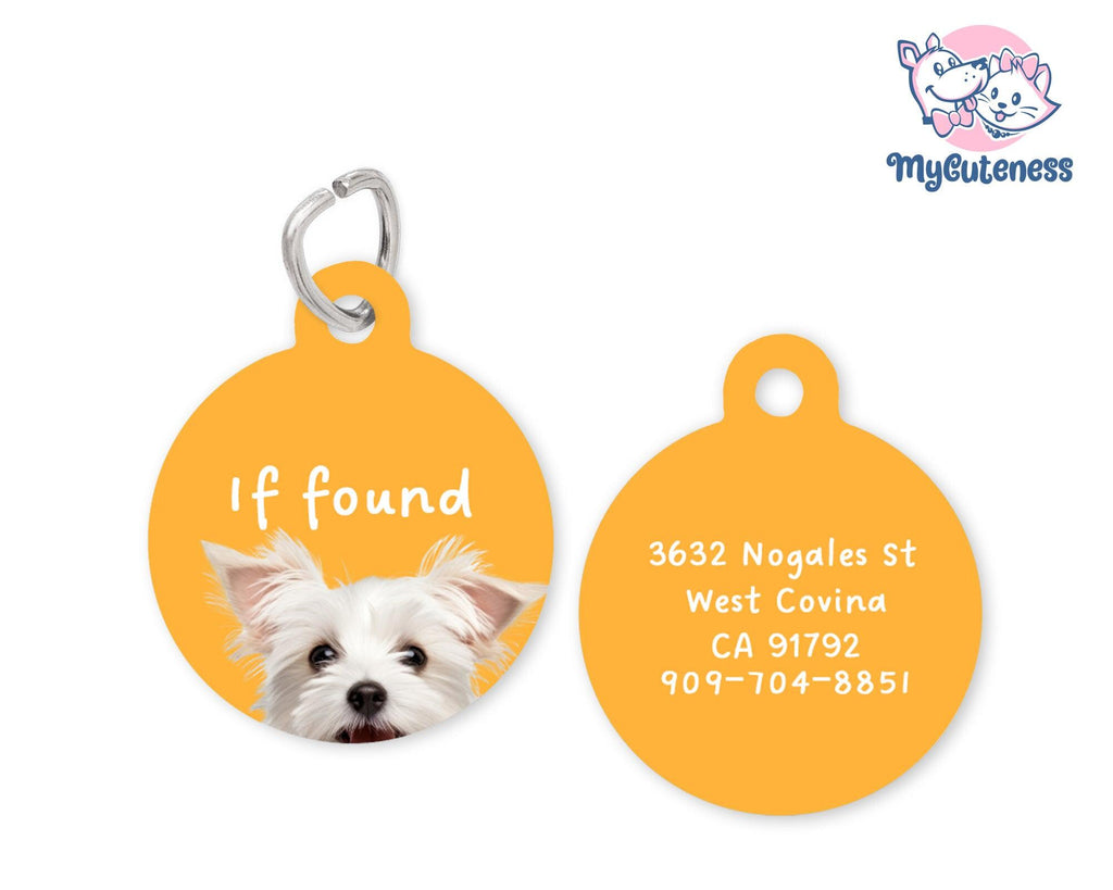 2 Pet Custom Round Name Tag, Customization