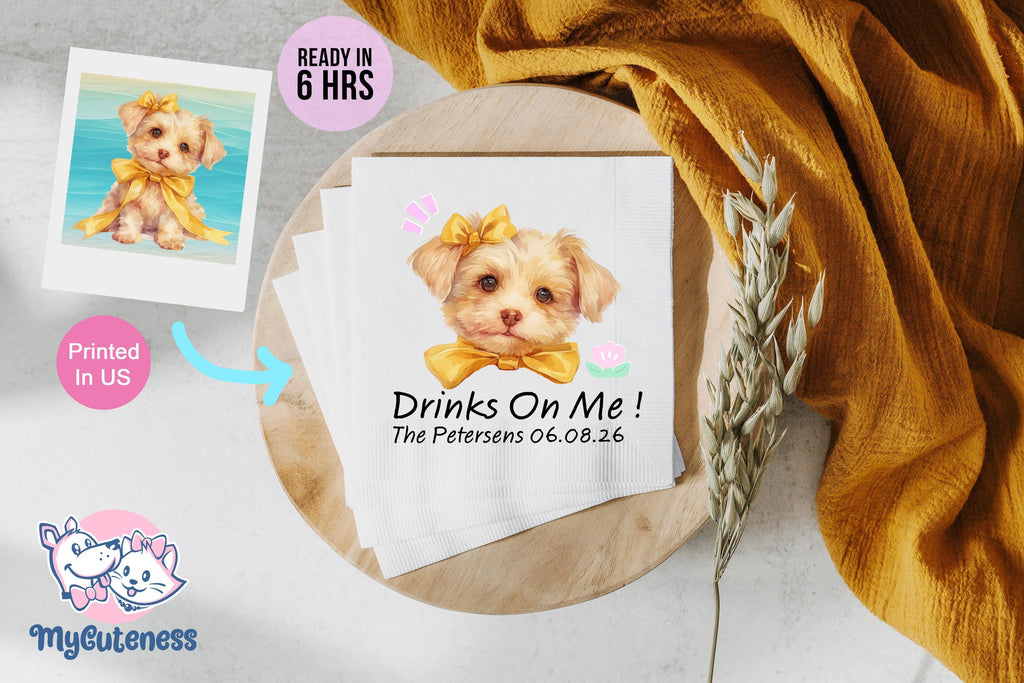 Custom Pet Cocktail Napkins