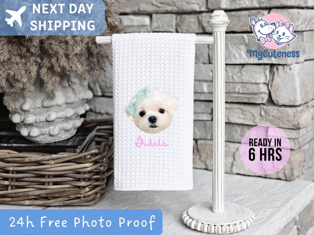 Custom Pet Tea Towel Using Pet Photo