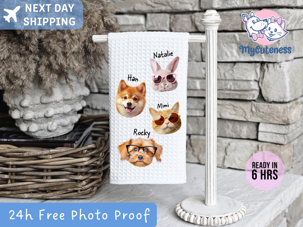 Custom Pet Tea Towel Using Pet Photo