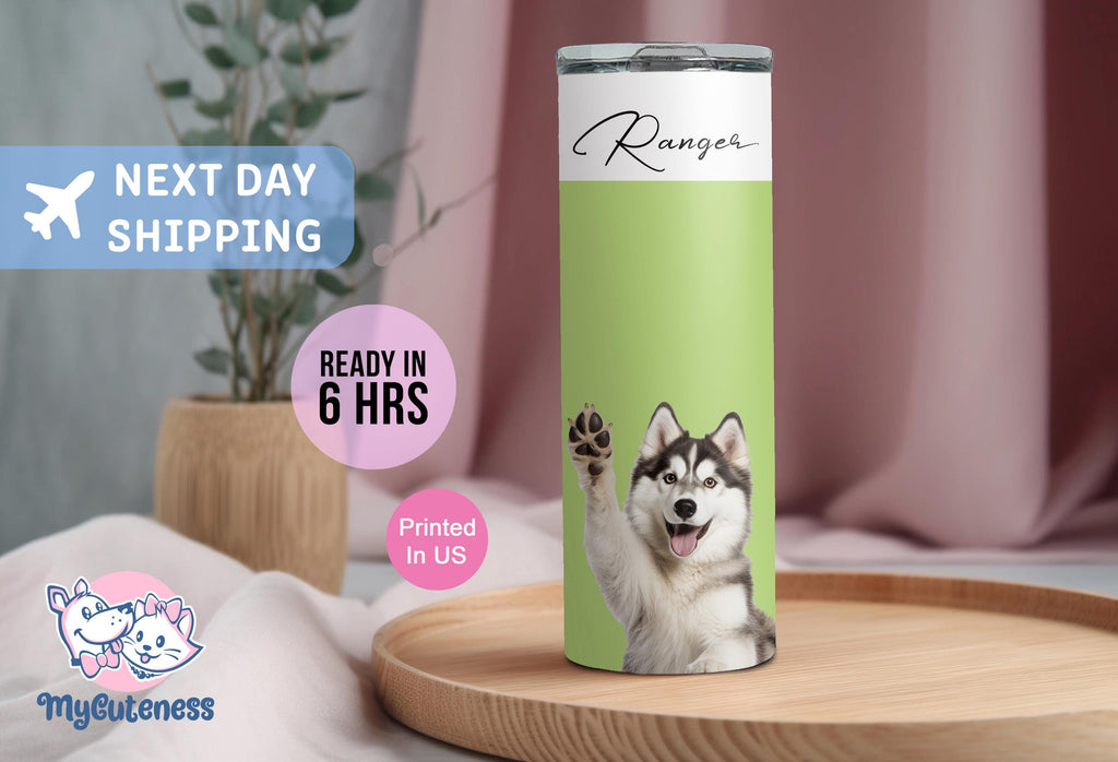 Personalized Dog Mom Tumbler, Custom Dog Ear Skinny Tumbler 20oz With Name, Dog Mom Gift For Her, Dog Dad Gift, Dog Ear Travel Mug, Dog Cup