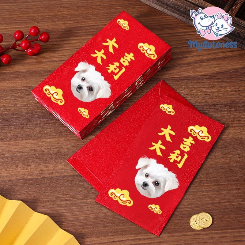 2025 Year of the Snake / Personalized Custom Pet Logo(Name) Chinese New Year Gold Foiled Creative Red Envelope Customized Pet Money Holder