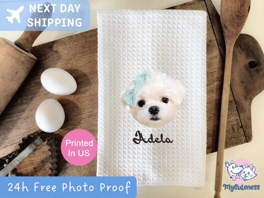 Custom Pet Tea Towel Using Pet Photo