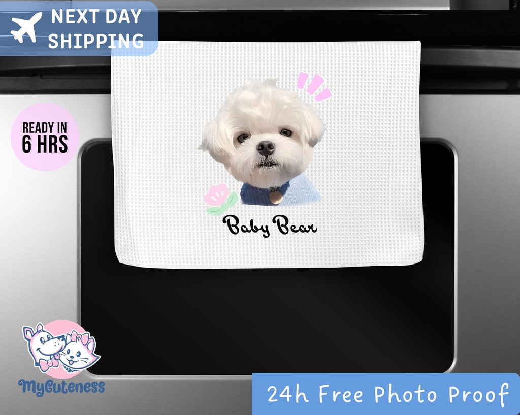 Custom Pet Tea Towel Using Pet Photo