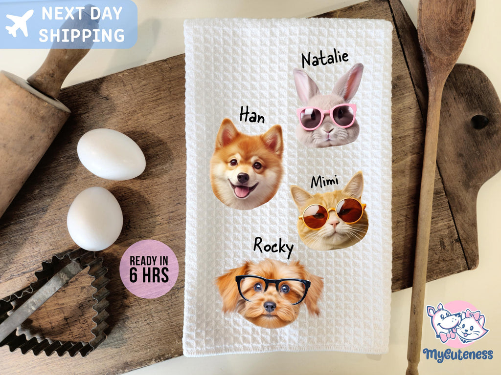 Custom Pet Tea Towel Using Pet Photo