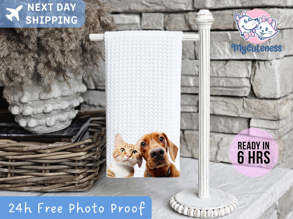 Custom Pet Tea Towel Using Pet Photo