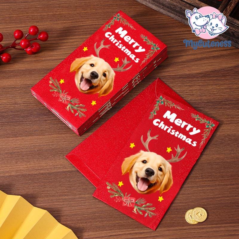 New 2025 Year of the Snake / Personalized Custom Pet Logo(Name) Chinese New Year Gold Foiled Creative Red Envelope Customized Pet Money