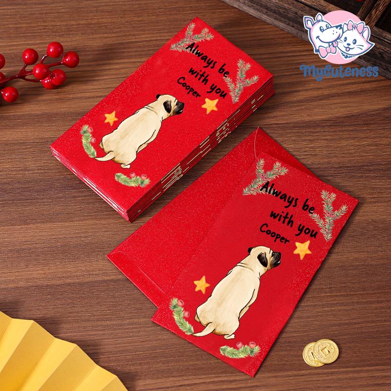 New 2025 Year of the Snake / Personalized Custom Pet Logo(Name) Chinese New Year Gold Foiled Creative Red Envelope Customized Pet Money