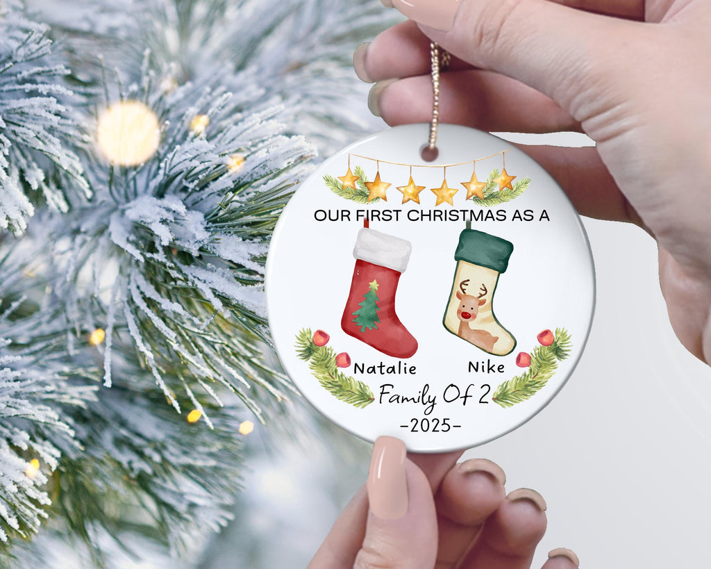 Family Of Two Christmas Ornament, Custom New Family Ornament, Baby's First Christmas Ornament, Personalized Family Ornament