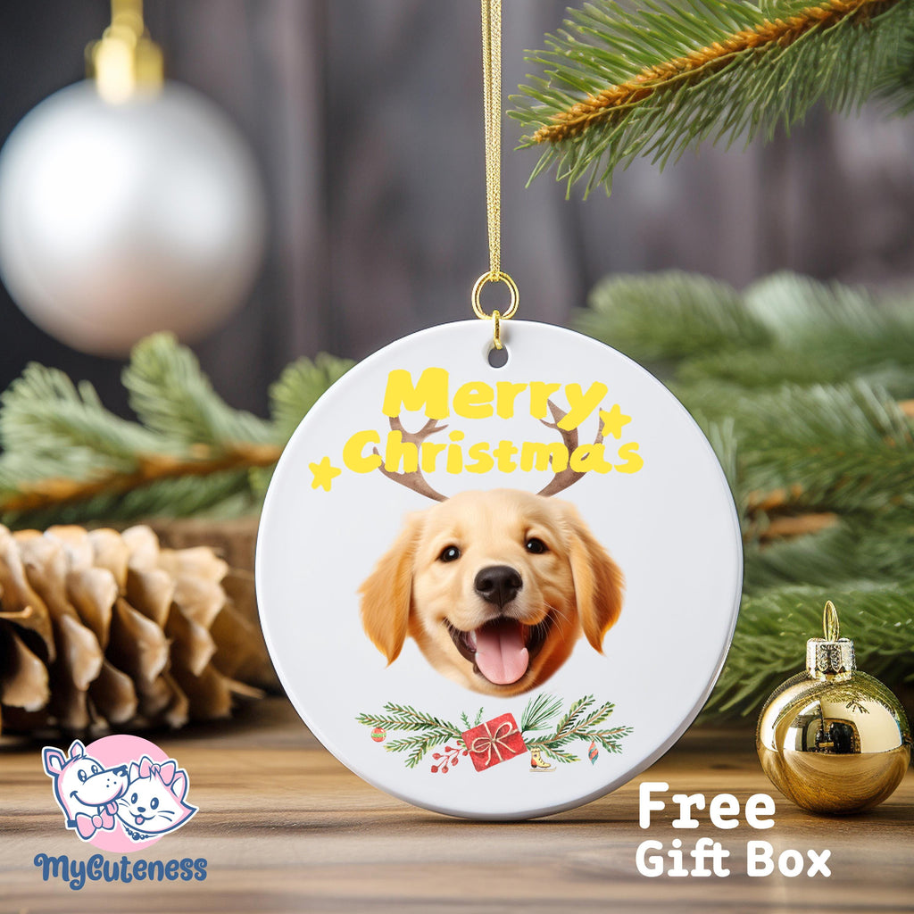 Personalized Pet Watercolor Ornament Using Pet's Photo + Name - Custom Ornament Christmas Dog Ornament Personalized Dog Ornament Custom Dog