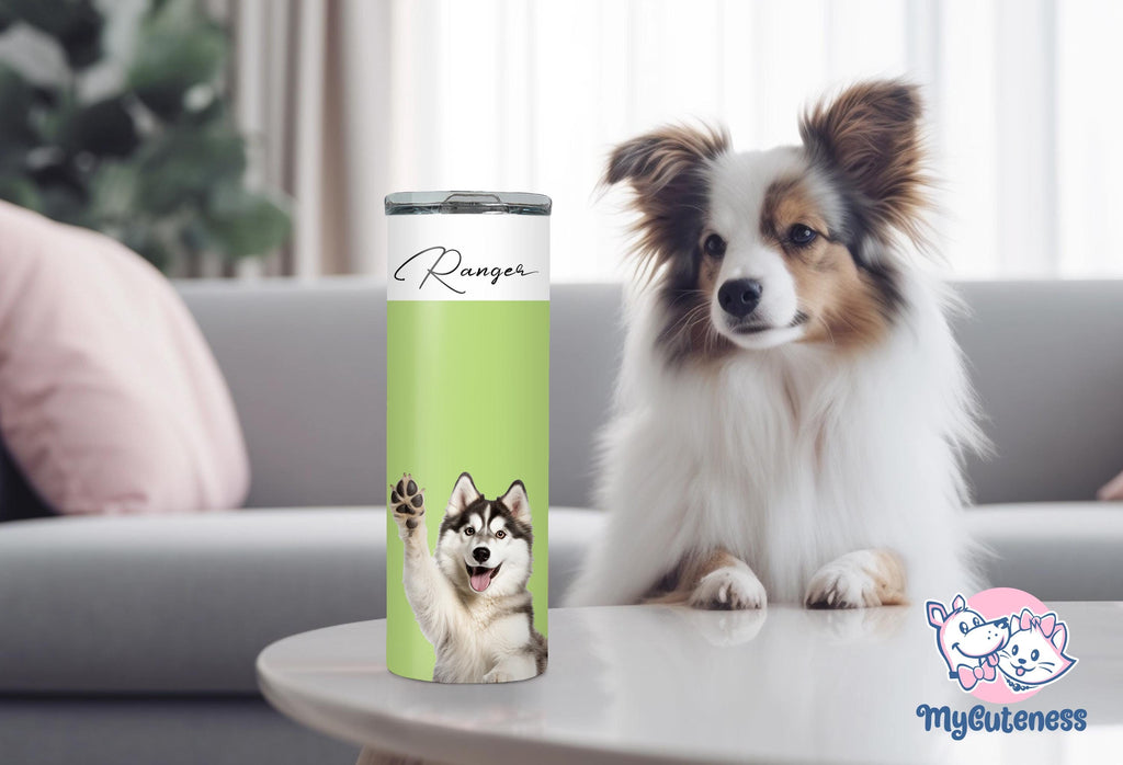 Personalized Dog Mom Tumbler, Custom Dog Ear Skinny Tumbler 20oz With Name, Dog Mom Gift For Her, Dog Dad Gift, Dog Ear Travel Mug, Dog Cup