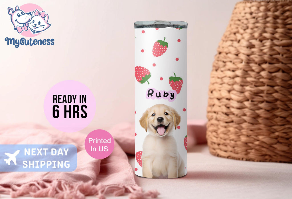 Personalized Dog Mom Tumbler, Custom Dog Ear Skinny Tumbler 20oz With Name, Dog Mom Gift For Her, Dog Dad Gift, Dog Ear Travel Mug, Dog Cup