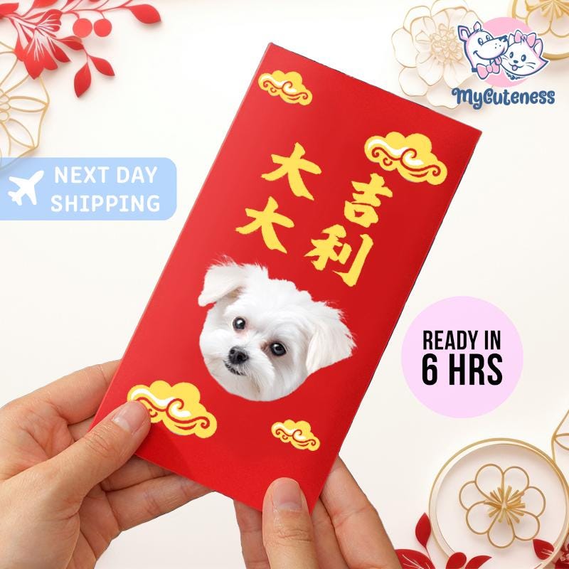 2025 Year of the Snake / Personalized Custom Pet Logo(Name) Chinese New Year Gold Foiled Creative Red Envelope Customized Pet Money Holder