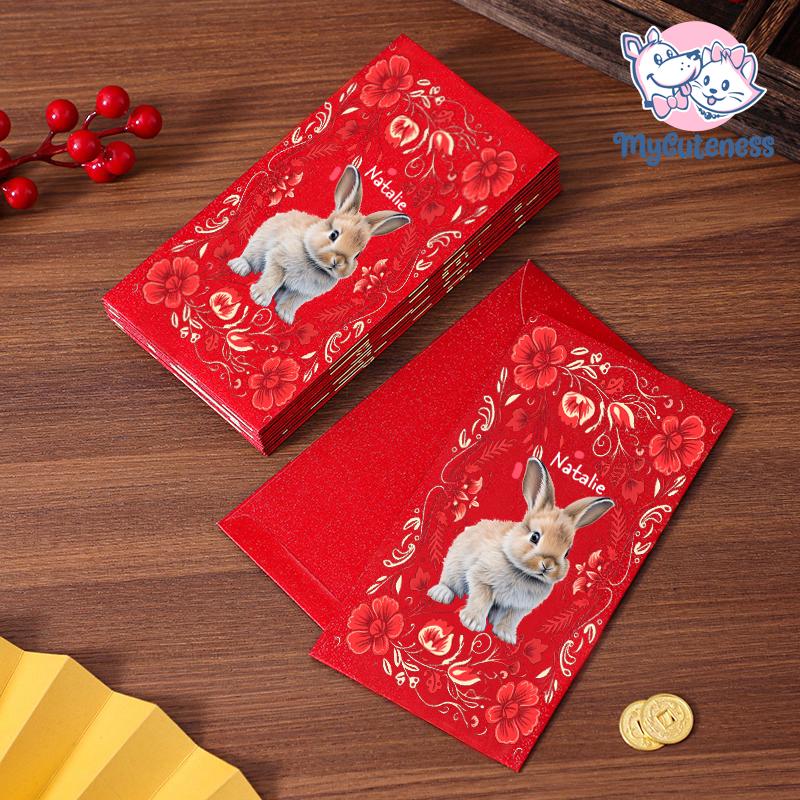 2025 Year of the Snake / Personalized Custom Pet Logo(Name) Chinese New Year Gold Foiled Creative Red Envelope Customized Pet Money Holder