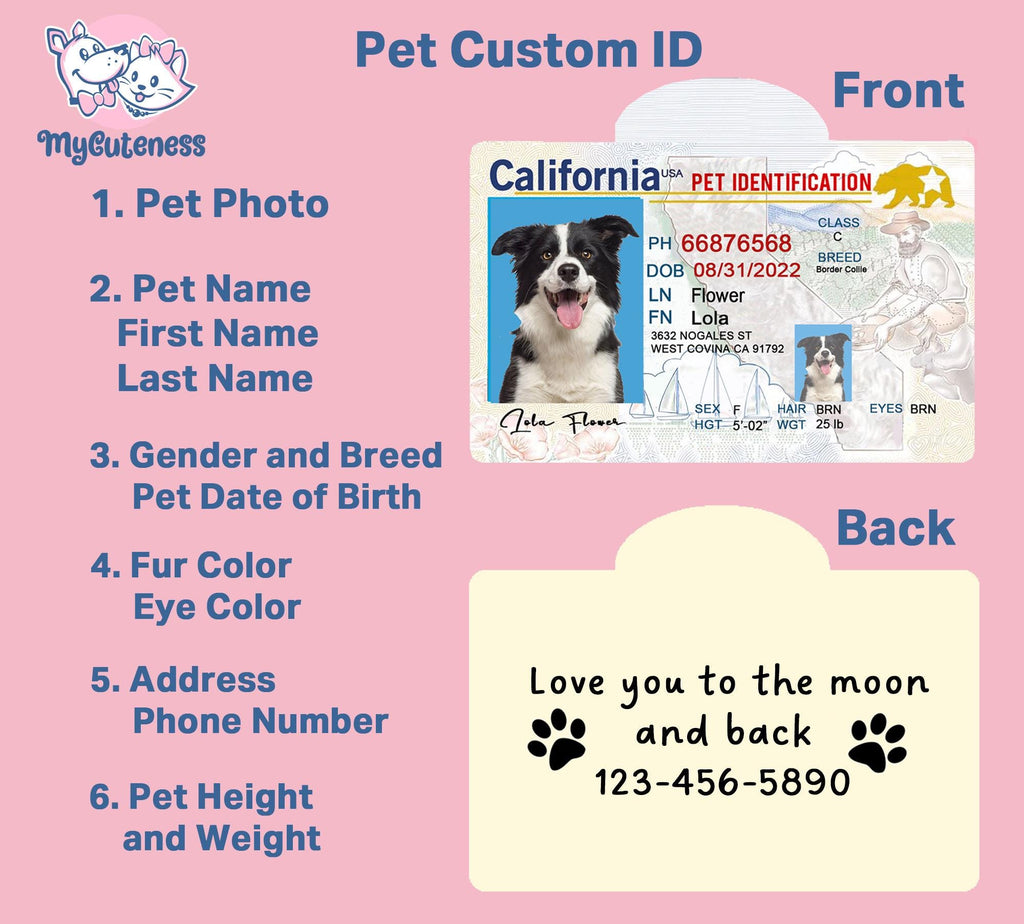 9 Pets Custiom Driver License ID North Carolina