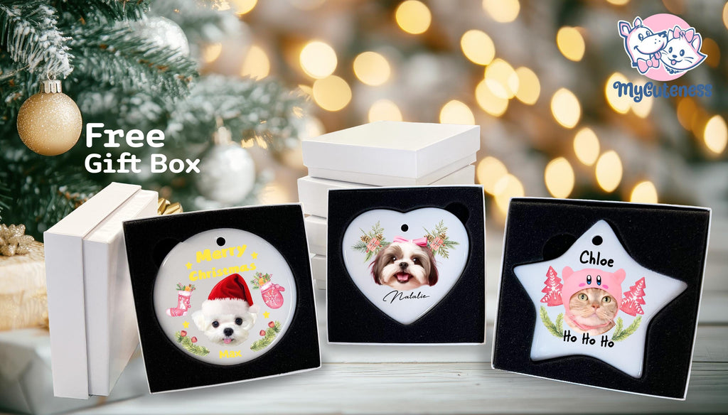 Custom Dog Portrait Ears Christmas Ornament, Dog Memorial, Dog Lovers Gift, Personalized Pet Memorial Ornament, Custom Christmas Decor Gift