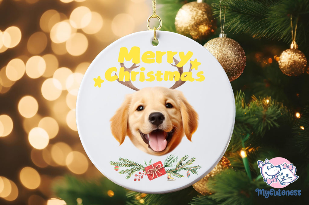 Personalized Pet Watercolor Ornament Using Pet's Photo + Name - Custom Ornament Christmas Dog Ornament Personalized Dog Ornament Custom Dog