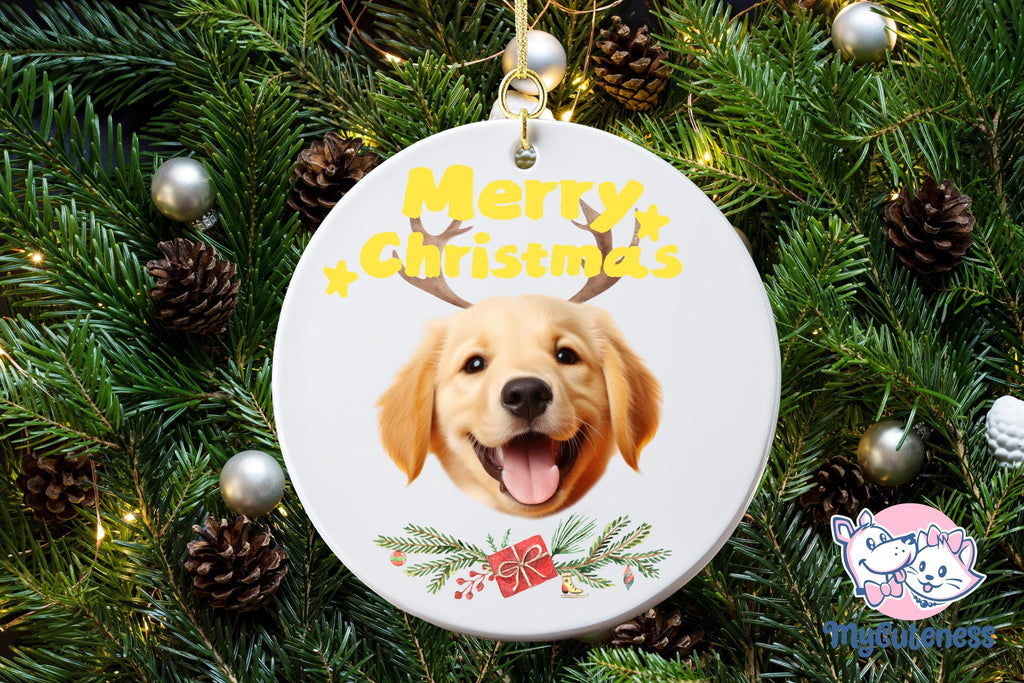 Personalized Pet Watercolor Ornament Using Pet's Photo + Name - Custom Ornament Christmas Dog Ornament Personalized Dog Ornament Custom Dog