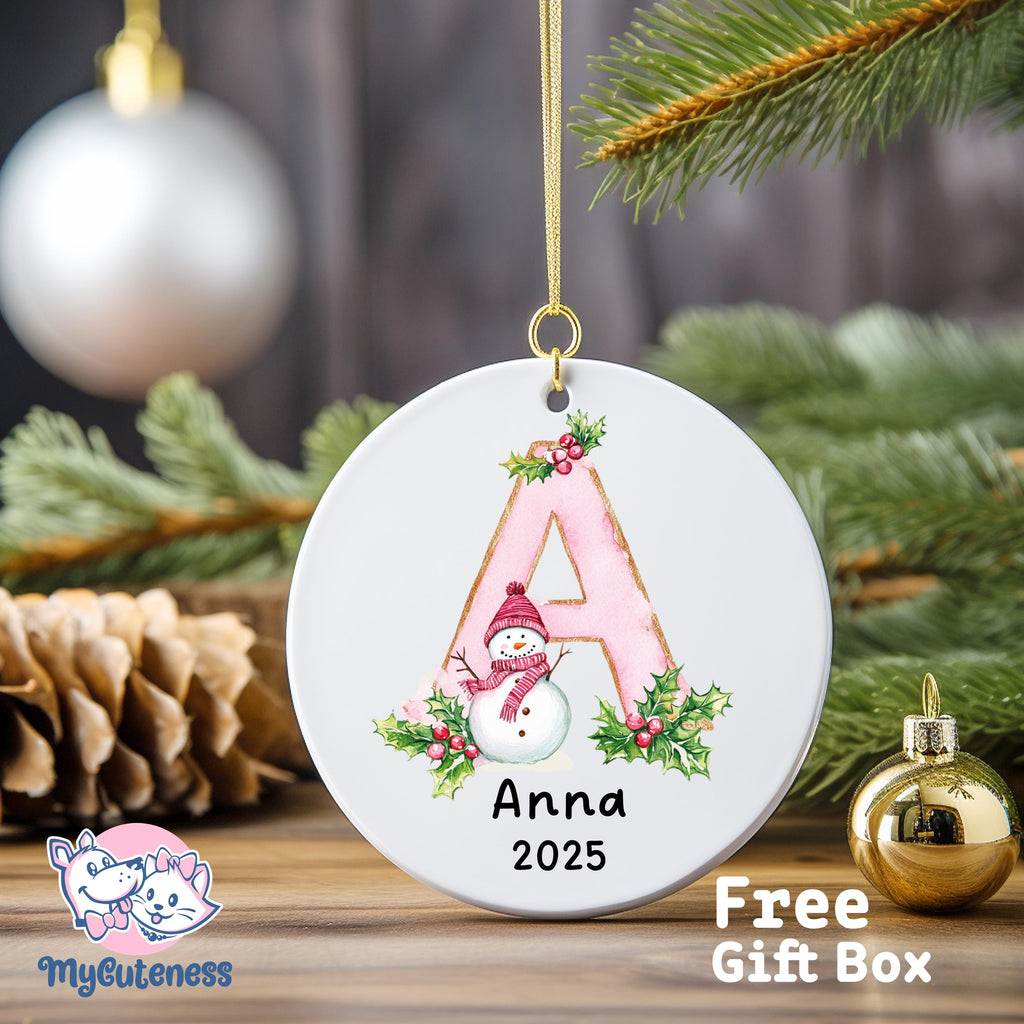 Personalized Ornament Name, Family Christmas Ornament, Monogram Alphabet Ornament, Custom Initial Ornament 2025