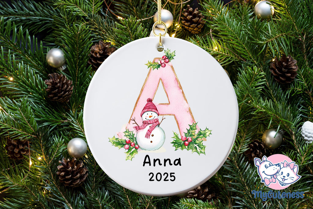 Personalized Ornament Name, Family Christmas Ornament, Monogram Alphabet Ornament, Custom Initial Ornament 2025