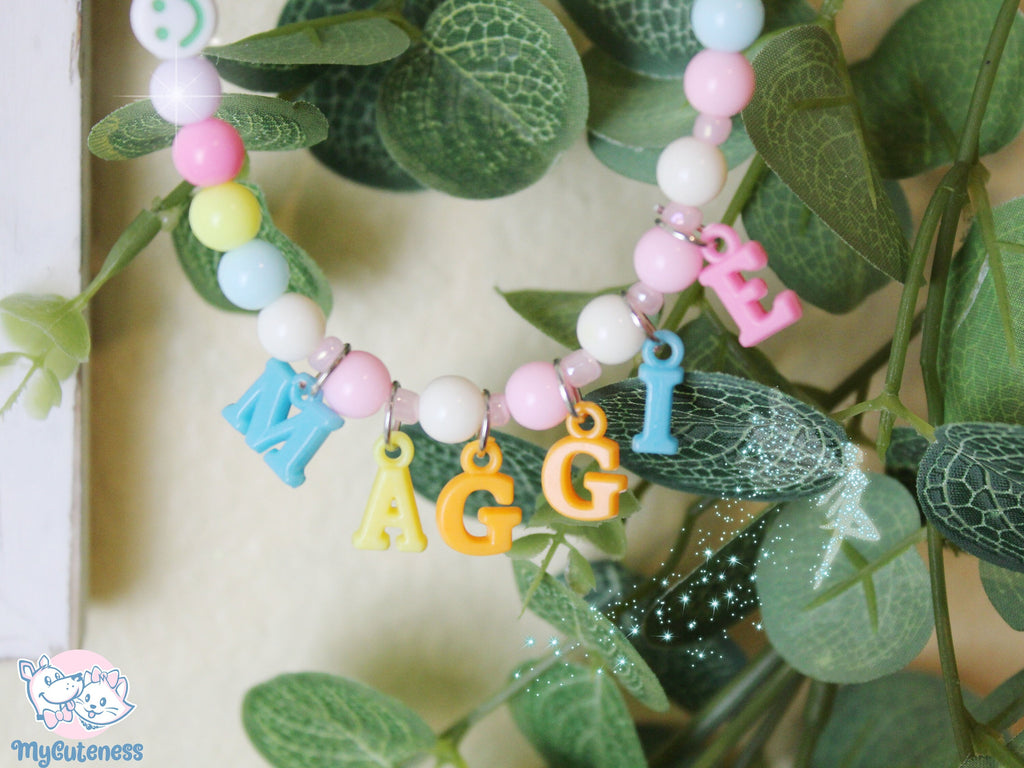 Personalized Custom Pet Dog or Cat Beads Necklace