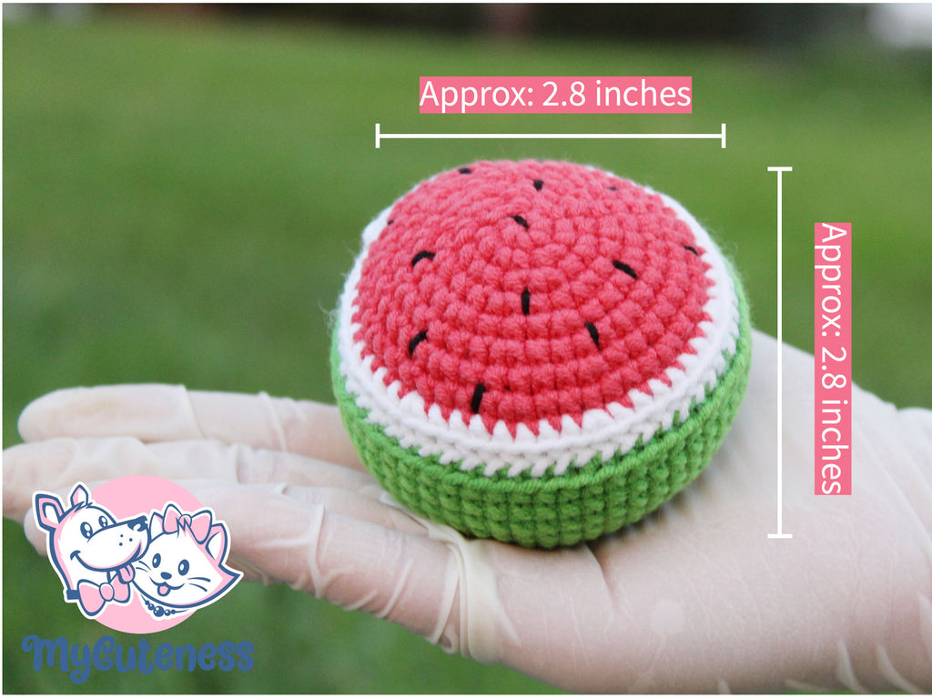 Crochet Watermelon  Dog Toy - Watermelon Dog Toy - Squeaker plush dog toy - Small Dog Toy - Crochet Dog Toy - Stuffed  Toy Handmade Dog Toy