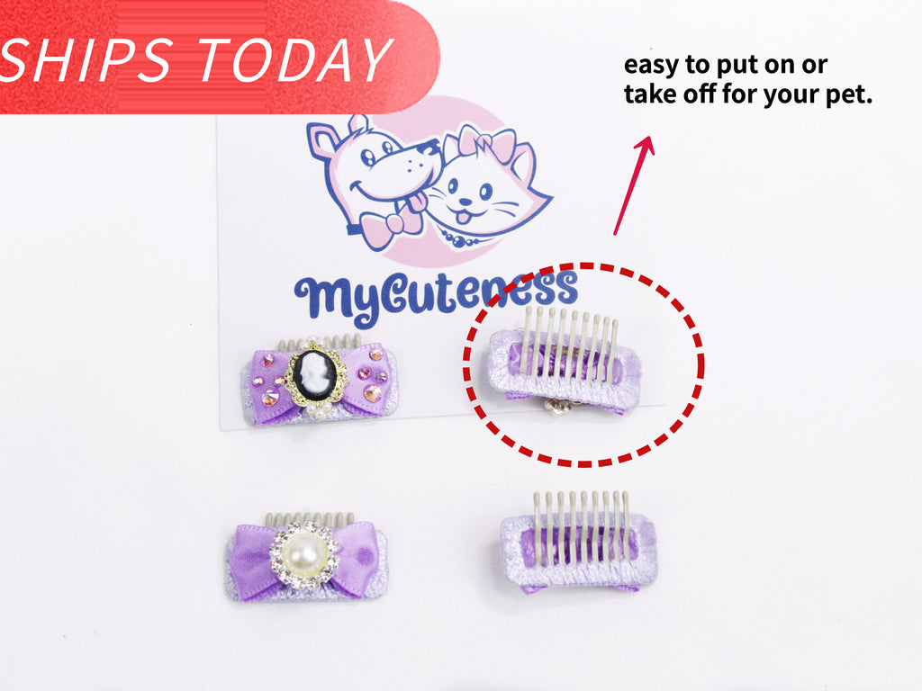 ON SALE* 3.2 cm Pet Purple Hair Clips Dog Faux Pearl Decoration Hairpins Cat Hair Accessory Headwear Hair clips for Puppy, Kitten and Dog