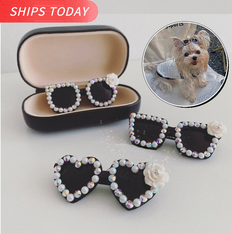 2022 New Cute Dog Bows Clips Sunglasses Pet Hair Clips Dog Hairpin Cat Dog Yorkie Hair Accessories Pet Grooming