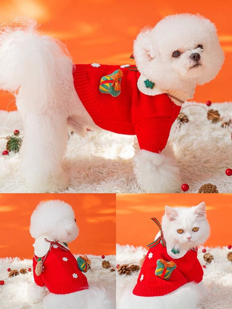 Dog Christmas Sweater, Christmas Gift for dogs, Pet Xmas Outfit, Dog Winter Sweater, Christmas Sweater for Small Dogs
