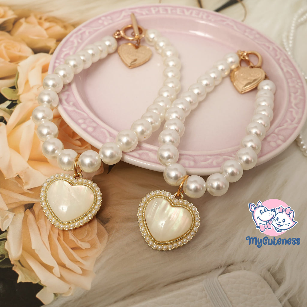 2023 New Elegant White Pearl Pet Jewelry Pearl Pet Collar Wedding Bridal Beaded Dog Cat Pearl Rhinestone Necklace Pearl Puppy Collar