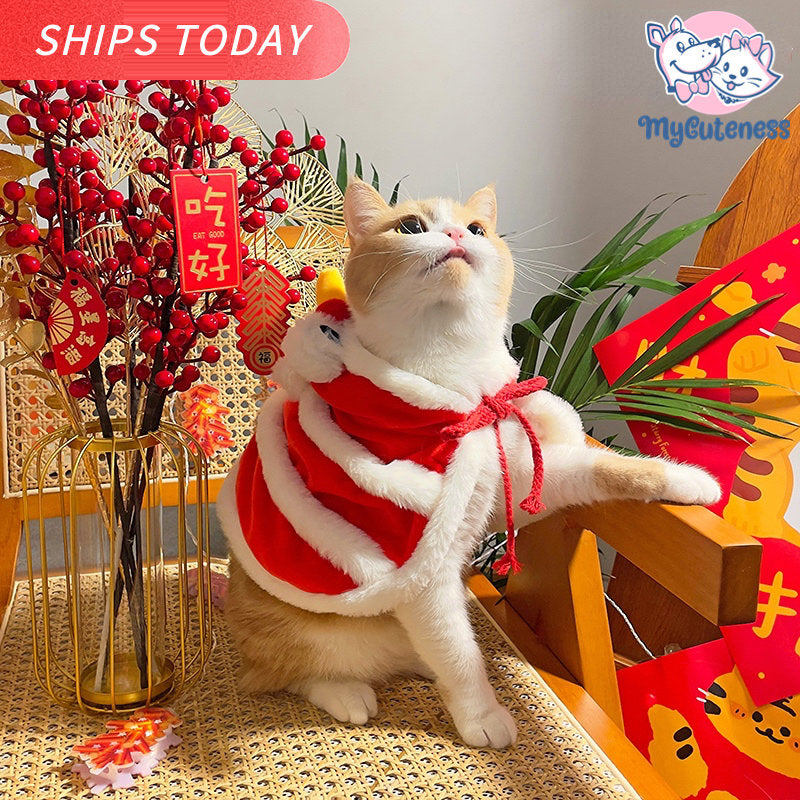 2023 Chinese New Year Cloak for Cat and Dog,  Cat Dog New Year Hoodie Cape, Dog Hoodie Coat, Chinese Traditional Dancing Lion Hoodie